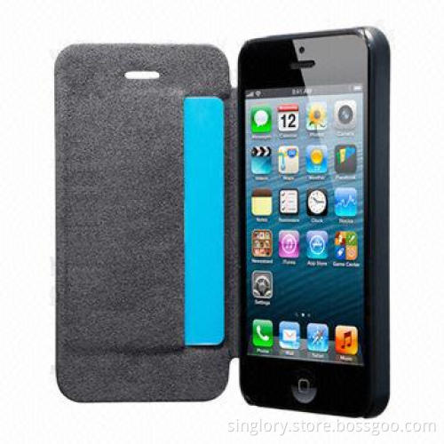 Cross Texture Leather Case for iPhone 5S with Card Slot